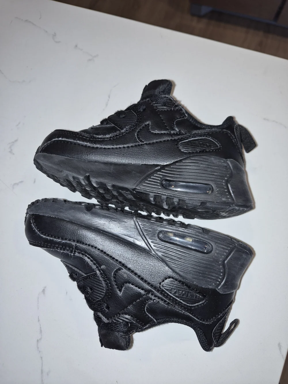 Nike Kids' Black Leather Sneakers